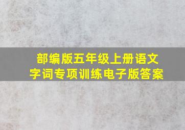 部编版五年级上册语文字词专项训练电子版答案