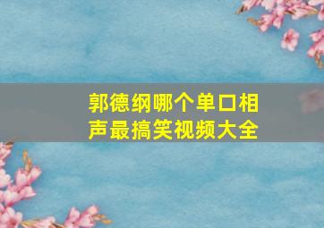 郭德纲哪个单口相声最搞笑视频大全