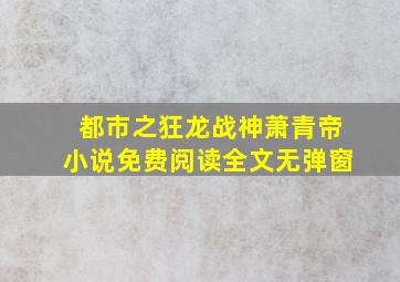 都市之狂龙战神萧青帝小说免费阅读全文无弹窗