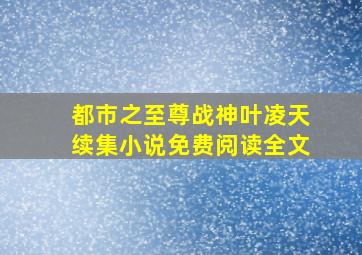 都市之至尊战神叶凌天续集小说免费阅读全文