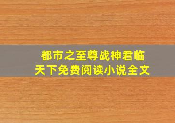 都市之至尊战神君临天下免费阅读小说全文