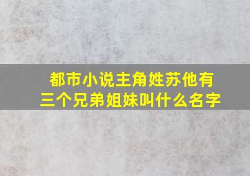 都市小说主角姓苏他有三个兄弟姐妹叫什么名字