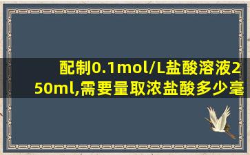 配制0.1mol/L盐酸溶液250ml,需要量取浓盐酸多少毫升?