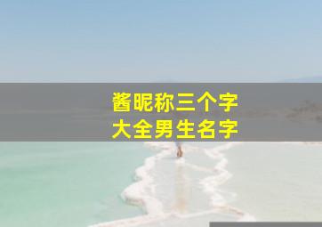 酱昵称三个字大全男生名字