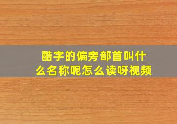 酷字的偏旁部首叫什么名称呢怎么读呀视频