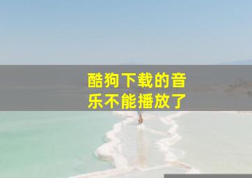 酷狗下载的音乐不能播放了