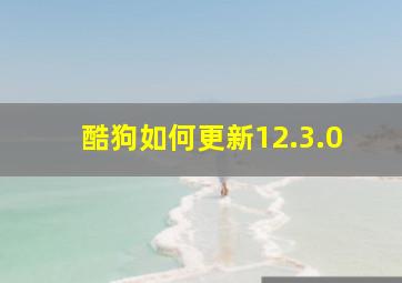 酷狗如何更新12.3.0