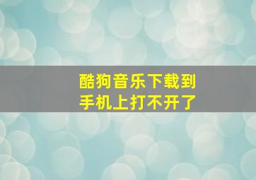 酷狗音乐下载到手机上打不开了