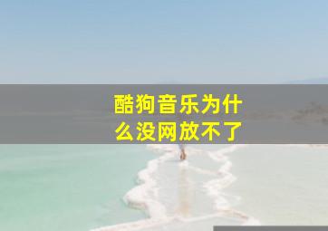 酷狗音乐为什么没网放不了