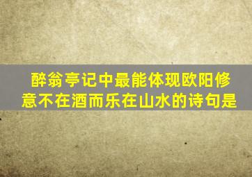 醉翁亭记中最能体现欧阳修意不在酒而乐在山水的诗句是