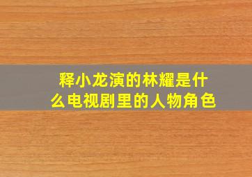 释小龙演的林耀是什么电视剧里的人物角色