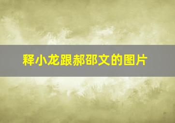 释小龙跟郝邵文的图片