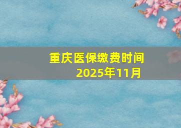 重庆医保缴费时间2025年11月