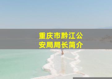 重庆市黔江公安局局长简介