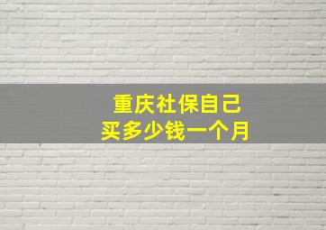 重庆社保自己买多少钱一个月