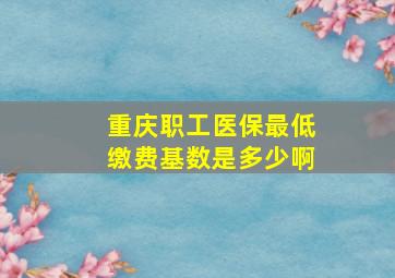 重庆职工医保最低缴费基数是多少啊