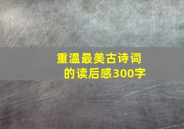 重温最美古诗词的读后感300字