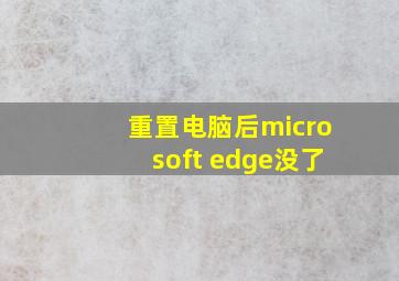 重置电脑后microsoft edge没了