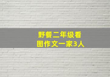 野餐二年级看图作文一家3人