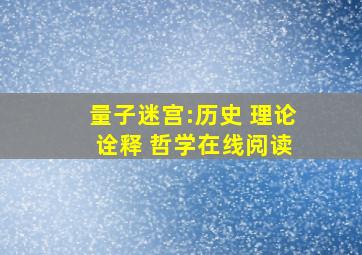 量子迷宫:历史 理论 诠释 哲学在线阅读