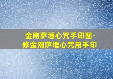 金刚萨埵心咒手印图-修金刚萨埵心咒用手印