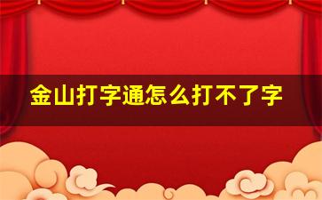 金山打字通怎么打不了字