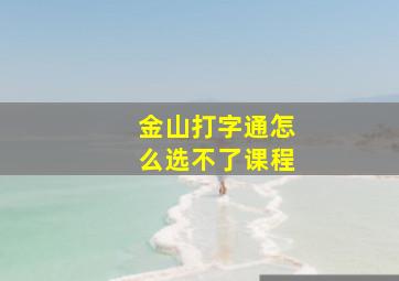 金山打字通怎么选不了课程