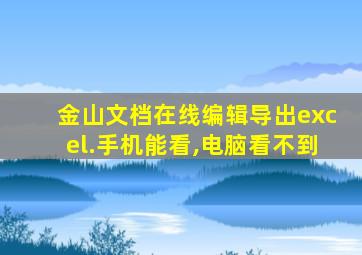 金山文档在线编辑导出excel.手机能看,电脑看不到