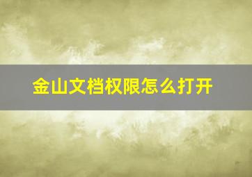 金山文档权限怎么打开