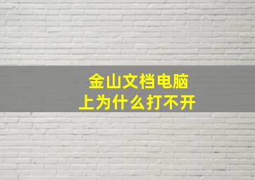 金山文档电脑上为什么打不开