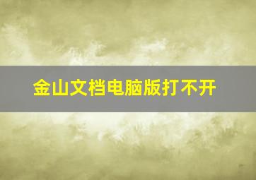 金山文档电脑版打不开