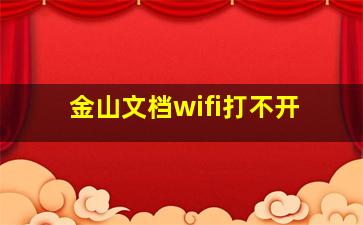 金山文档wifi打不开