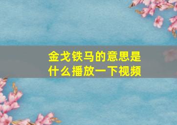 金戈铁马的意思是什么播放一下视频