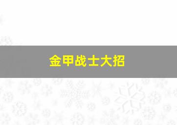 金甲战士大招