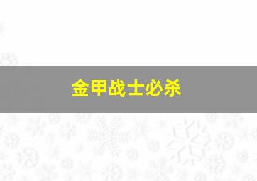 金甲战士必杀