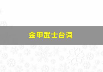 金甲武士台词