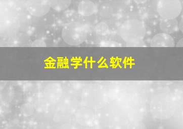 金融学什么软件