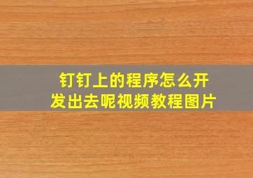 钉钉上的程序怎么开发出去呢视频教程图片