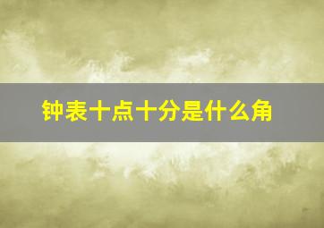 钟表十点十分是什么角