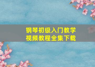 钢琴初级入门教学视频教程全集下载