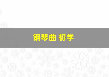 钢琴曲 初学