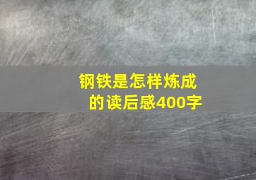 钢铁是怎样炼成的读后感400字