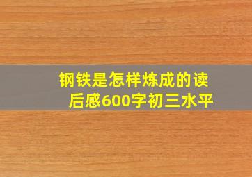 钢铁是怎样炼成的读后感600字初三水平