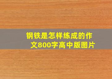 钢铁是怎样练成的作文800字高中版图片