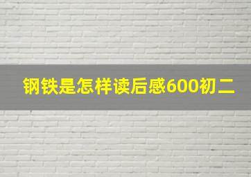 钢铁是怎样读后感600初二