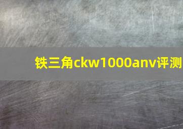 铁三角ckw1000anv评测