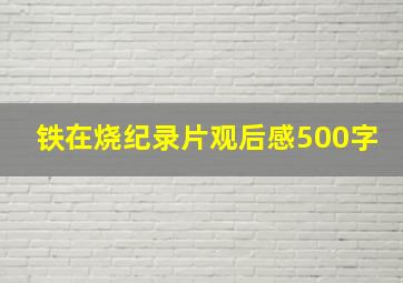 铁在烧纪录片观后感500字