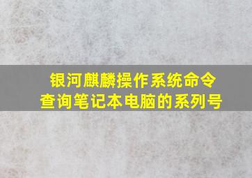 银河麒麟操作系统命令查询笔记本电脑的系列号