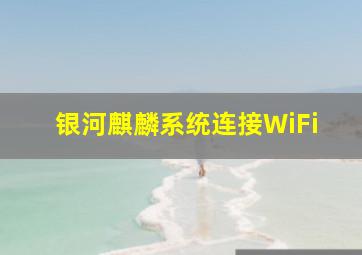 银河麒麟系统连接WiFi