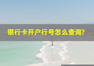 银行卡开户行号怎么查询?